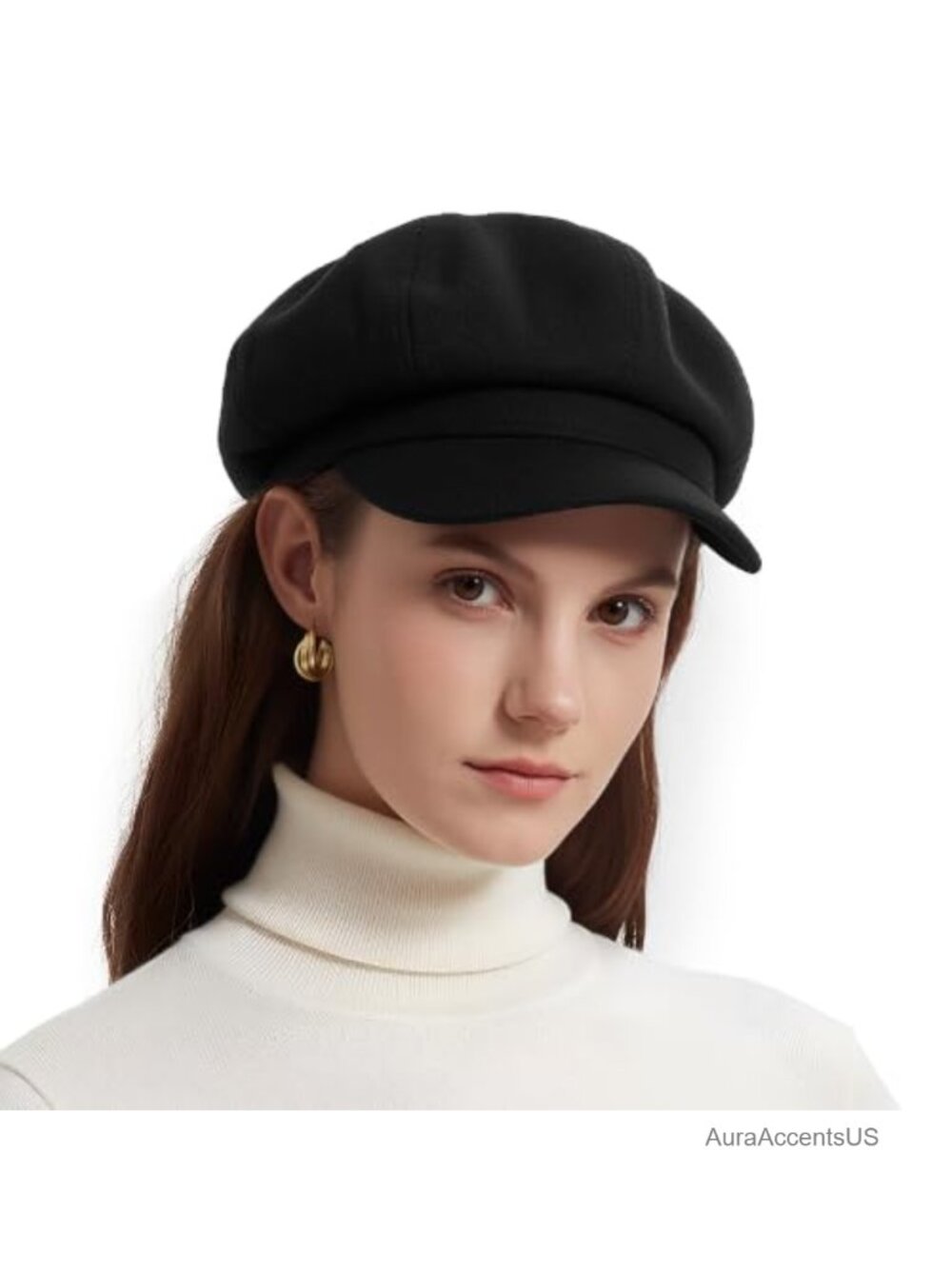 Merino Wool Newsboy Cap Satin Lined Adjustable Baker Boy Hat